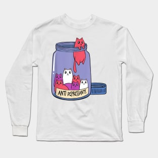 Cat Antidepressant Mental Health Kitten Doctor Pet Owner T-Shirt Long Sleeve T-Shirt